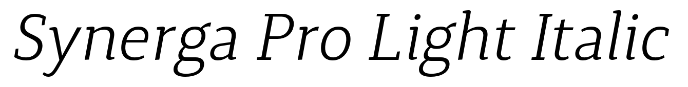 Synerga Pro Light Italic